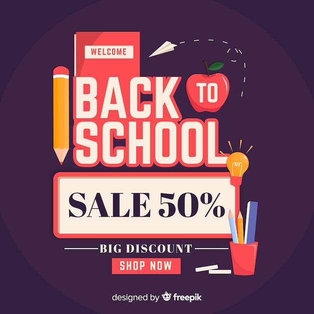 Free Vector Flat back to school sales