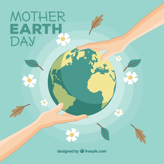 Flat background for the international earth\
day