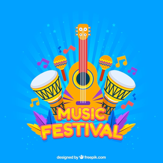 Free Vector | Flat background for a music festival