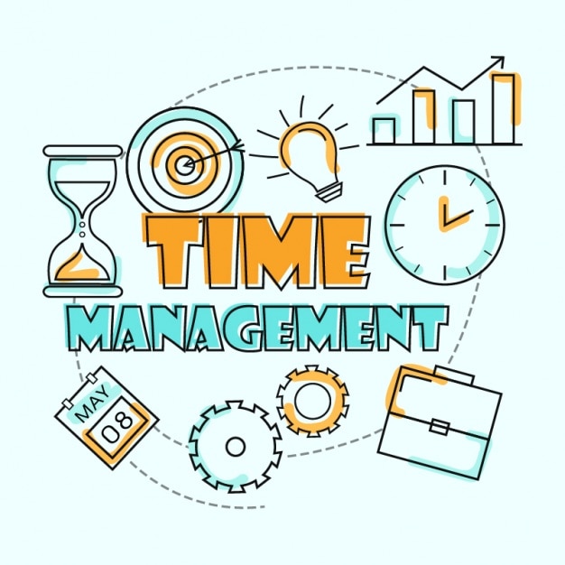 Flat background of time management | Premium Vector