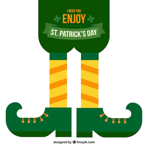 Free Vector Flat background with leprechaun's shoes for st patrick's day