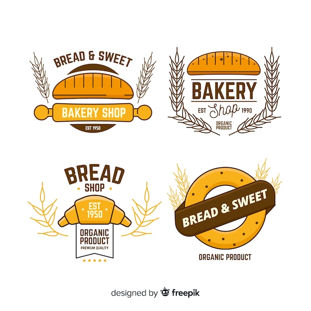 Download Vintage Bakery Logo Template PSD - Free PSD Mockup Templates