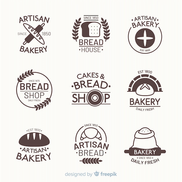 Download Flat bakery logos | Free Vector