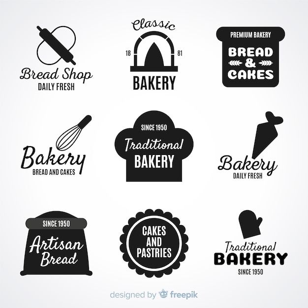 Download Free Flat Bakery Logos Free Vector Use our free logo maker to create a logo and build your brand. Put your logo on business cards, promotional products, or your website for brand visibility.
