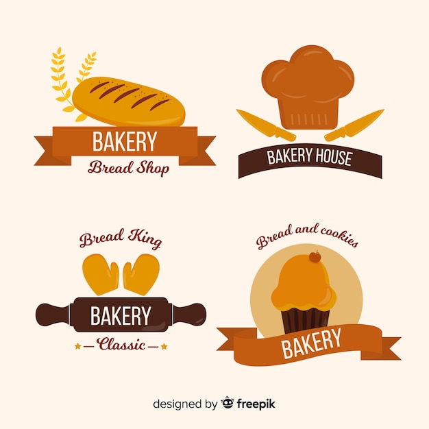 Download Free Flat Bakery Logos Free Vector Use our free logo maker to create a logo and build your brand. Put your logo on business cards, promotional products, or your website for brand visibility.