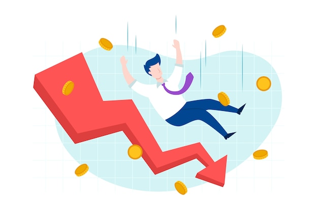 Flat bankruptcy crisis concept Free Vector taken from Freepik