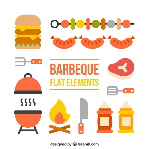 Flat barbecue elements