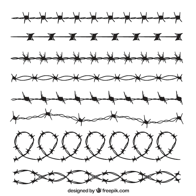 Flat barbed wire collection | Free Vector