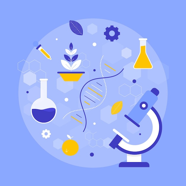 Free Vector | Flat biotechnology concept illustration