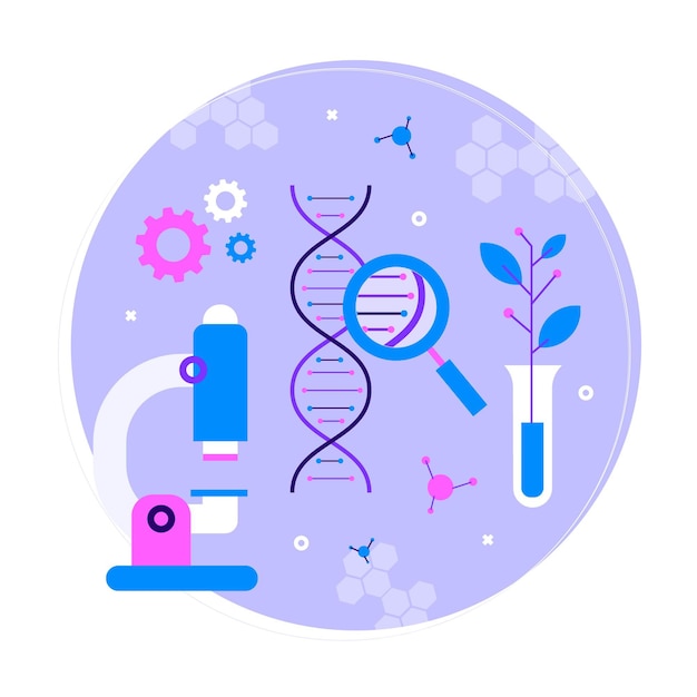 Free Vector Flat biotechnology concept