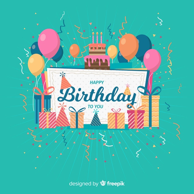 Free Vector | Flat birthday background