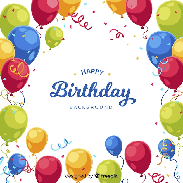 Flat birthday background Vector | Free Download