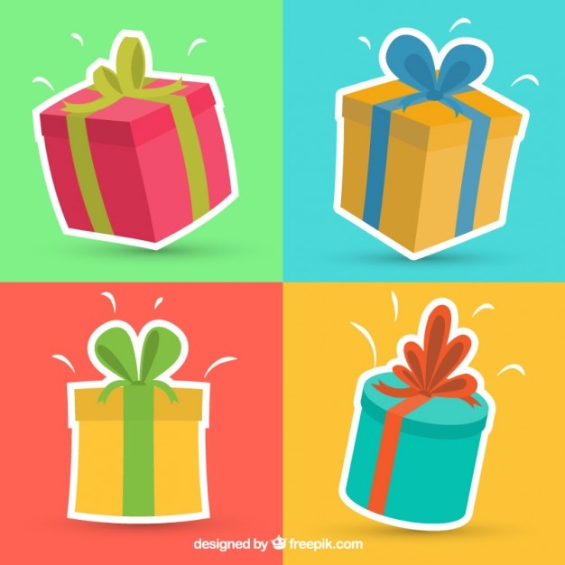 Premium Vector | Flat birthday gifts