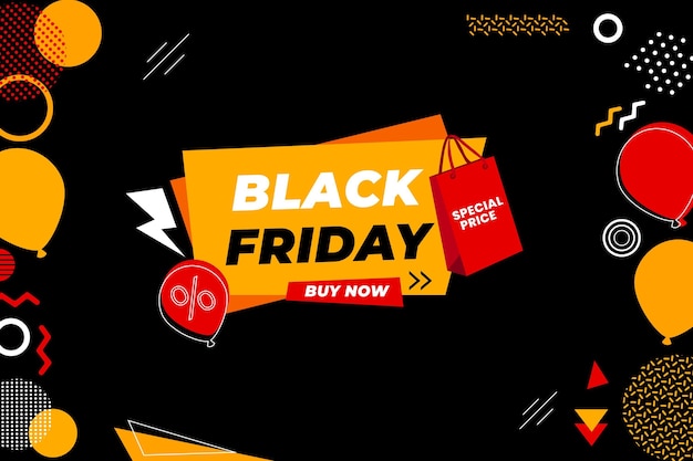 Premium Vector | Flat black friday background