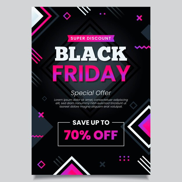 Free Vector Flat black friday flyer template