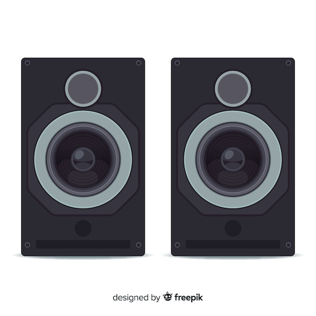 Flat black speaker background | Free Vector