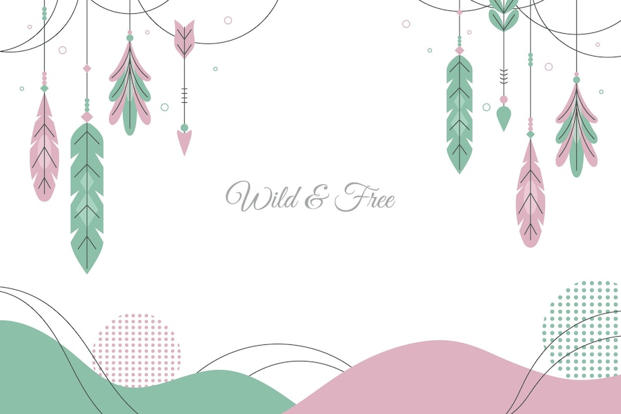 Premium Vector | Flat boho background