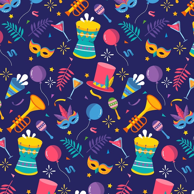 Free Vector | Flat brazilian carnival colorful pattern