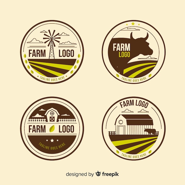 Download Free Download This Free Vector Flat Brown Farm Logo Collection Use our free logo maker to create a logo and build your brand. Put your logo on business cards, promotional products, or your website for brand visibility.
