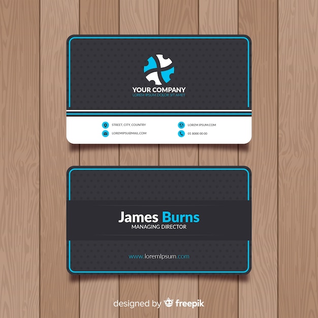 Download Flat business card template Vector | Free Download