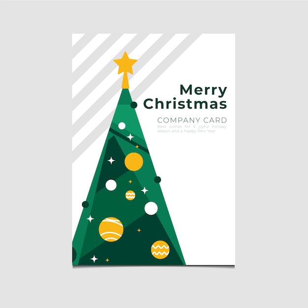 Free Vector Flat business christmas card template