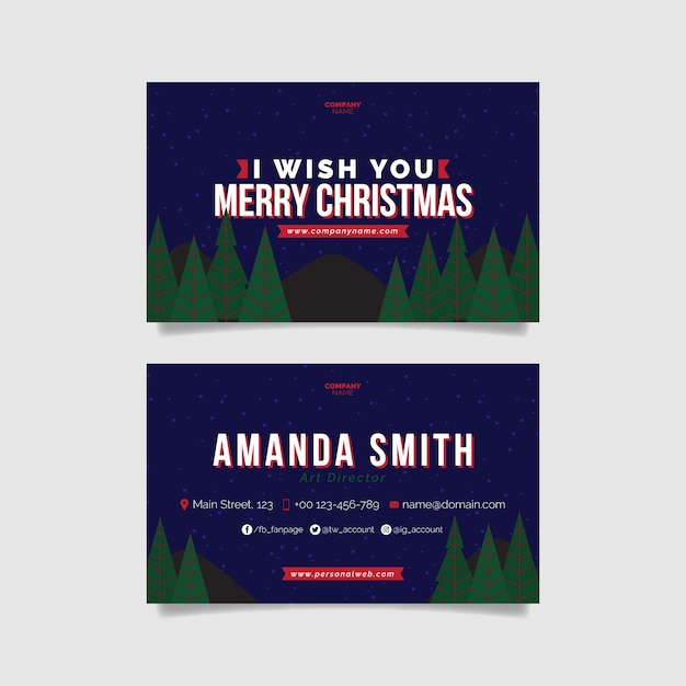 free-vector-flat-business-christmas-cards-set