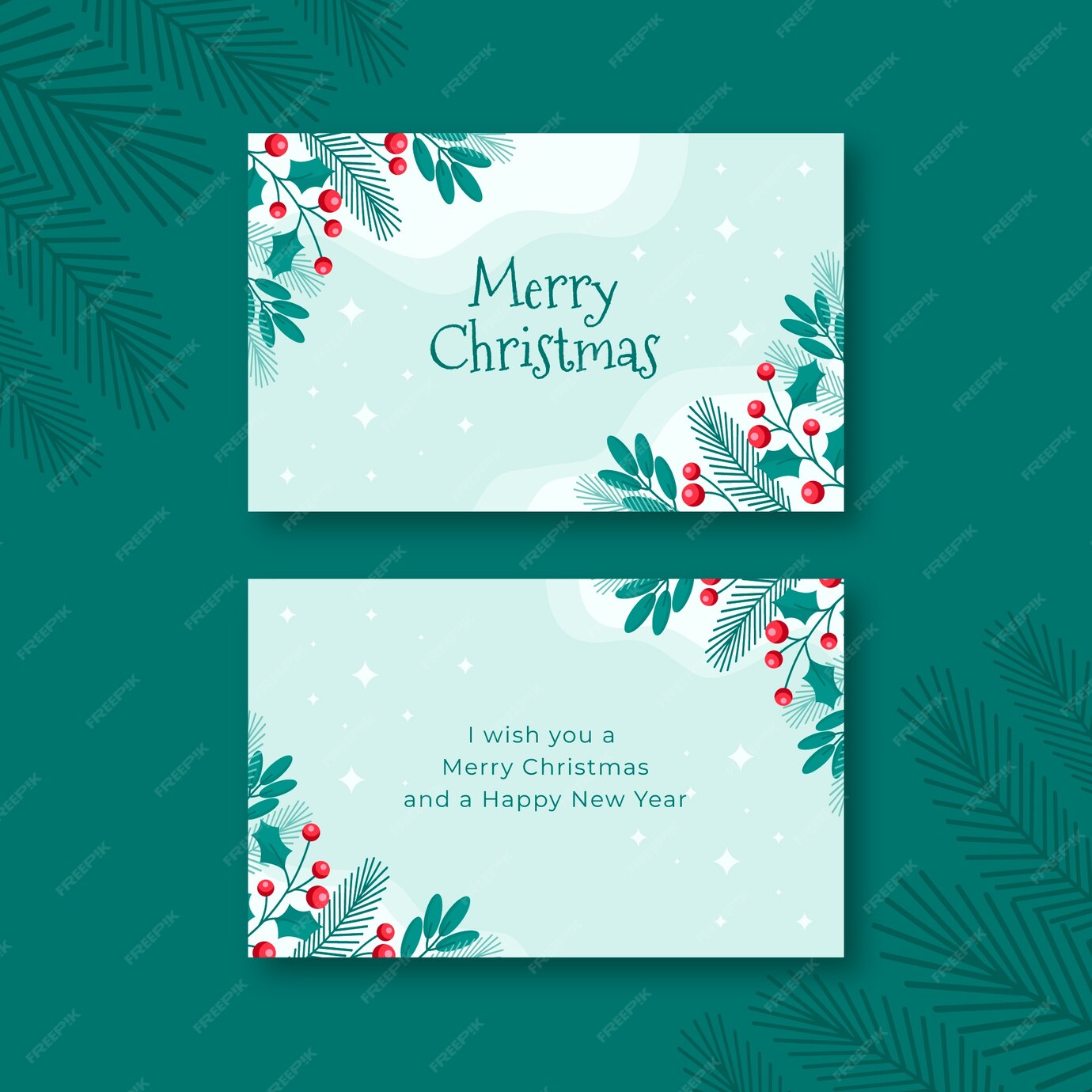 free-vector-flat-business-christmas-cards-template