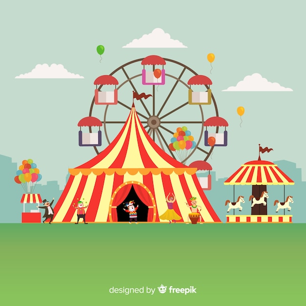 Flat Carnival Background Vector 