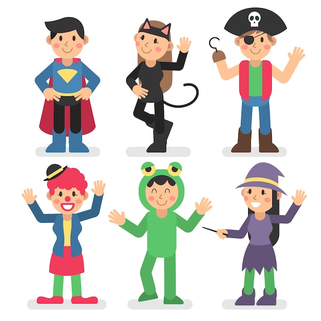 Premium Vector | Flat carnival costumes collection