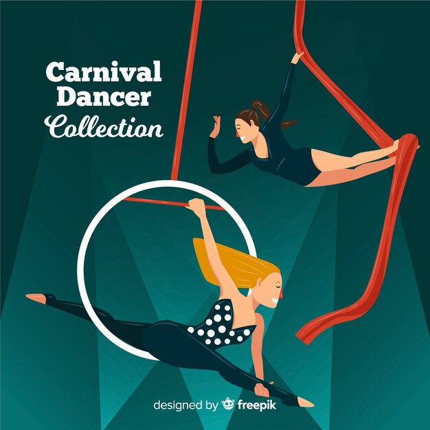 Flat carnival dancer collection Free Vector