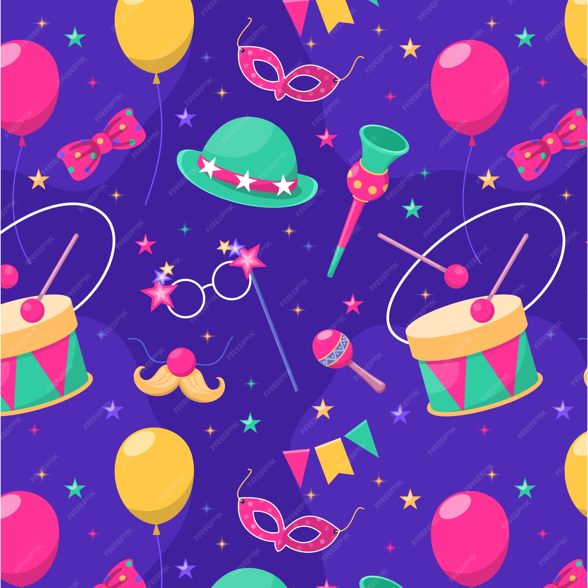 Free Vector Flat carnival pattern design