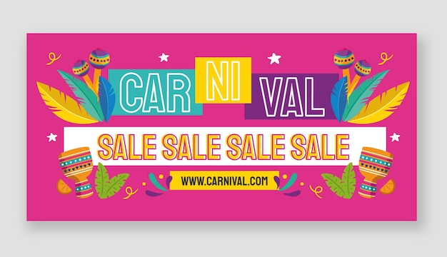 Free Vector | Flat carnival sale horizontal banner