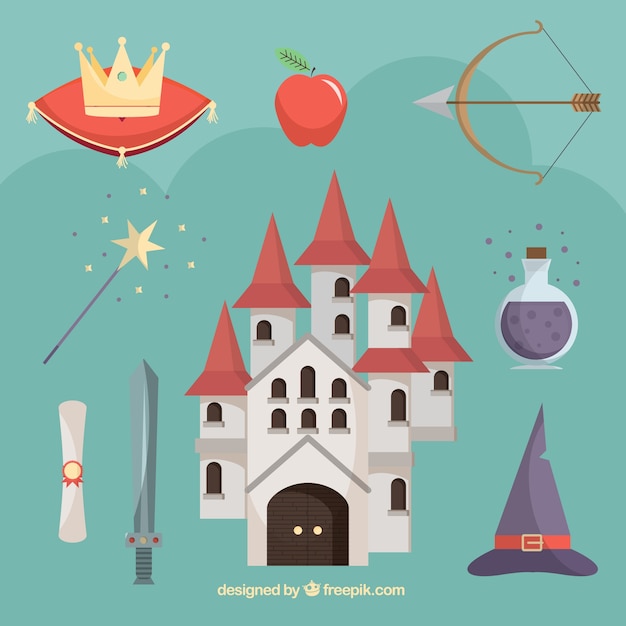 Flat castle with fairy tales elements
