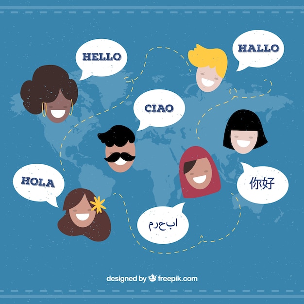 Premium Vector | Flat characters speaking different languages