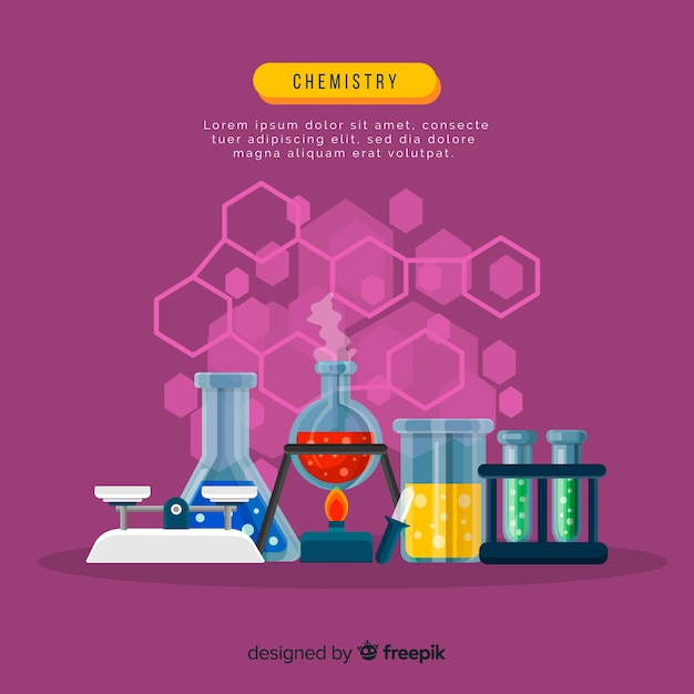 free-vector-flat-chemistry-background-template