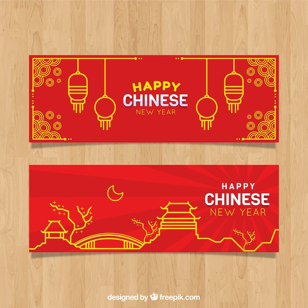 free chinese new year banner vector