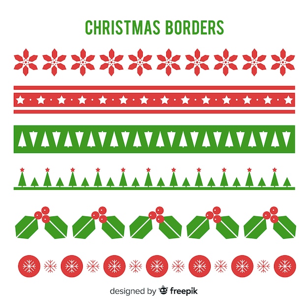 Free Vector | Flat christmas borders pack