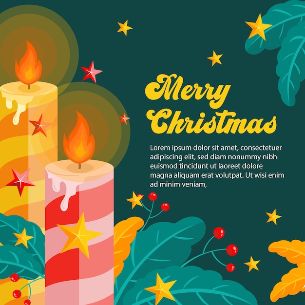 Premium Vector | Flat christmas candles background