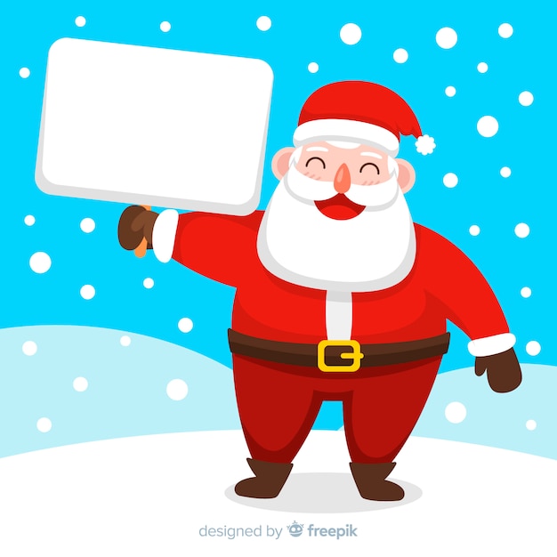 Free Vector | Flat christmas character holding white empty card