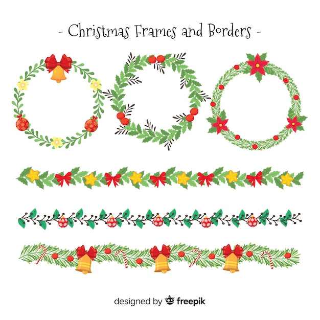 Christmas Frames Svg Bundle Border Line SVG File - Download Free Font