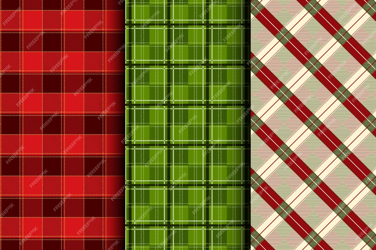 Premium Vector | Flat christmas plaid pattern design