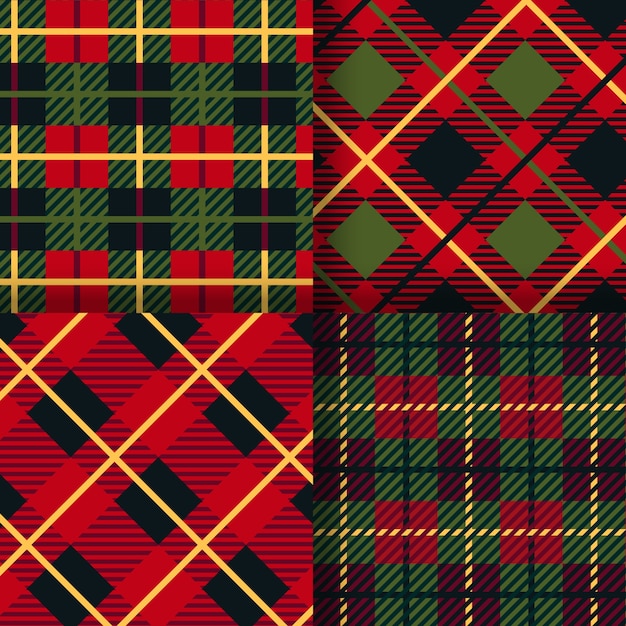 Premium Vector Flat christmas plaid pattern design