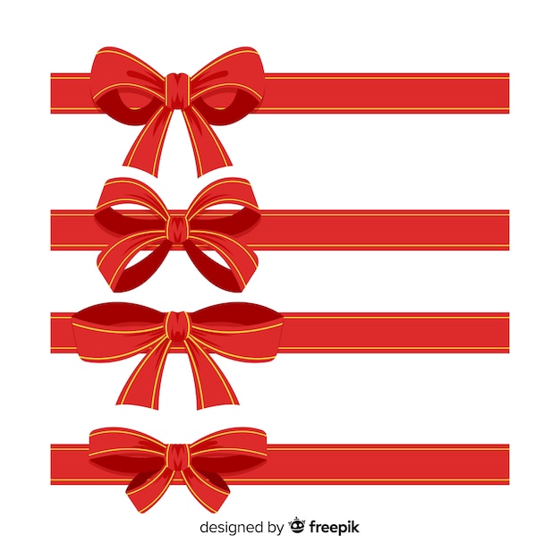Download Free Vector | Flat christmas ribbon collection
