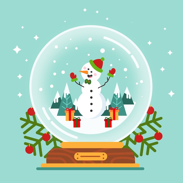 Download Flat christmas snowball globe Vector | Free Download