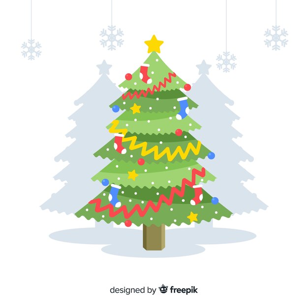 Free Vector | Flat christmas tree background