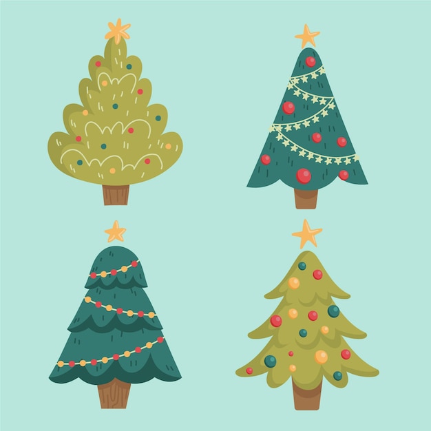 Free Vector | Flat christmas tree collection