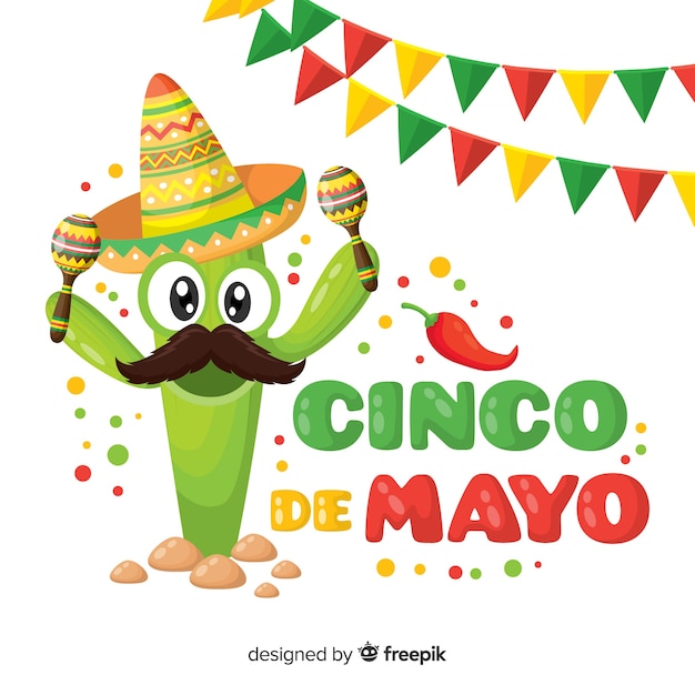 Free Vector | Flat cinco de mayo background