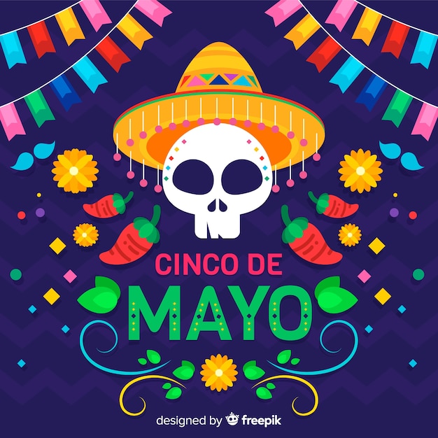 Free Vector | Flat cinco de mayo background