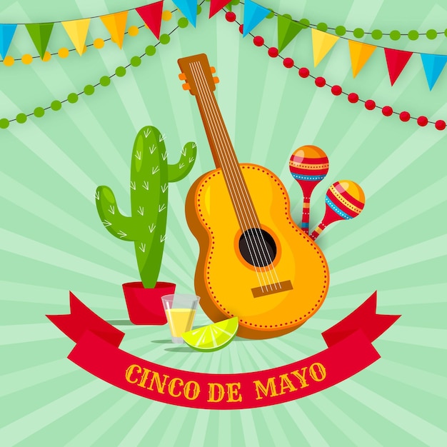 Premium Vector | Flat cinco de mayo illustration