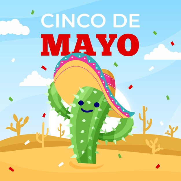 Free Vector | Flat cinco de mayo illustration